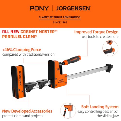 JORGENSEN 24-Inch Parallel Clamps, 2-Pack Bar Clamps, 2200 lbs Load Limit - size: 24 Inch
