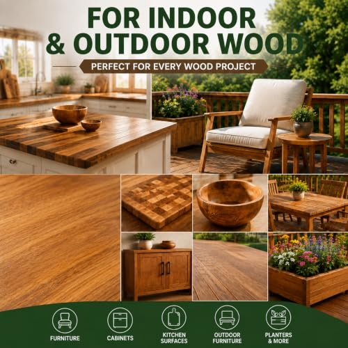 32oz*2 100% Pure Tung Oil, Food Safe Waterproof Wood Finish - size: 64 Fl Oz