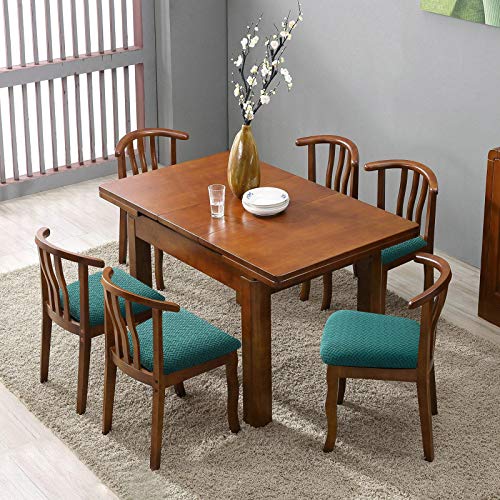 Genina Seat Covers for Dining Room Washable Chair Seat Slipcovers Set of 6 - color: Teal, size: 16-20in Not waterproof