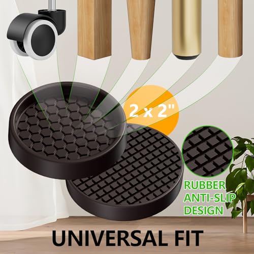 Non Slip Furniture Pads - 2" Anti Skid Caster Cups, 8PCS Round Furniture Coasters for Hardwood Floors, Anti Slide Furniture Cup Bed Couch Floor Protectors, Furniture Stoppers to Prevent Sliding(Brown) - size: 2" 8pcs Brown