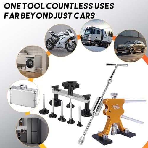 Super PDR Paintless Dent Repair Kit, Dent Puller Kit, Car Dent Removal Tools with Dent Lifter, Bridge Puller, Slide Hammer 2 in 1 T-Type Slide Hammer for Repair Door Ding, Creases and Hail Damage