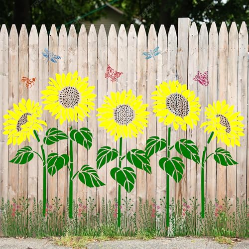 Large Flower Stencils for Wood Fence Sunflower Stencils - style: Sunflowers