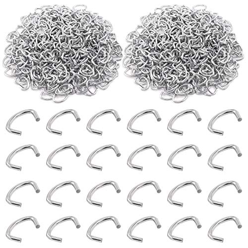 Swpeet 1000Pcs 1/2" Galvanized Hog Rings Assortment Kit, Professional Upholstery Hog Rings Installation Kit for Bungee Shock, Cords, Animal Pet Cages - style: 1/2 Hog Rings Assortment Kit