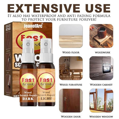 Wooden Furniture Floor Scratch Repair Spray for Scratches, Wood Floor Scratch Repair Care for Wood Floors, Tables, Desks, Carpenters, Bedposts, Touch Ups (Dark + Light)