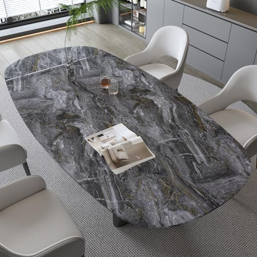 CRE8TIVE Dark Grey Gold Marble Contact Paper 12"x80" Glossy Slate Marble Wallpaper Peel and Stick Countertops Waterproof Self Adhesive Removable Wallpaper Marble Vinyl Wrap for Bathroom Cabinets Desks - color: Glossy Dark Grey Gold, size: 12" x 80"