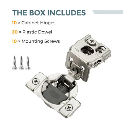 HOME EDIT 5 Pair 1-3/8 Inch Overlay Soft Close Cabinet Hinges Door Hinges - size: 1-3/8 inch Overlay
