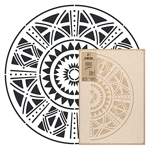 NAKLEO Mandala Painting Large Stencil Diameter 23.2”, African Ethnic Circle Mandala Geometric Ornament, Reusable Plastic Template DIY Art and Craft, Wall Floor Wood Fabric Furniture - color: African, size: M