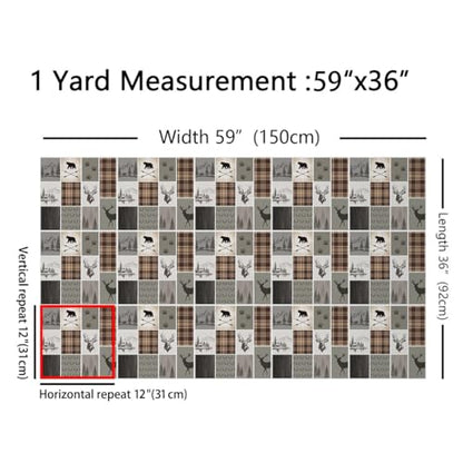 Feelyou Bear Fabric by The Yard Kids for Boys Girls Teens 3 Yard Soft Cabin - color: Gray Brown, size: 3 Yards