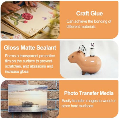 1DFAUL Crafts Sealer Gloss Matte Finish, 400ml All Purpose Craft Glue - style: A3 Gloss+Matte