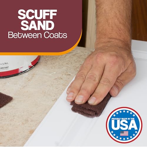 6" X 9" Non-Woven Grey Scuff Pads 320 Grit - 10 Pack (Maroon) - color: Maroon, size: 6" x 9"