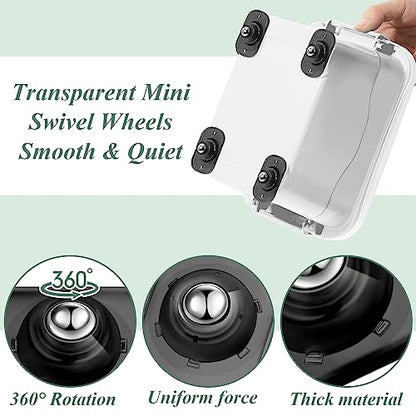 Honoson Self Adhesive Caster Wheels,Clear Black,1 Steel,16 Pcs - color: Clear Black, size: 1 Steel