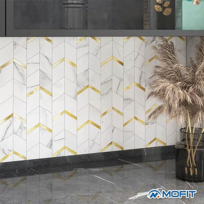 Kitchen Peel and Stick Backsplash Tiles Diamond White Gold 10pcs - color: White Gold, size: 10sheets