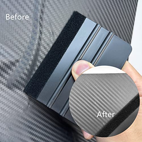 3 Piece Felt Edge Squeegee, 4inch - 5inch - 6inch Vinyl Wrap Squeegee, Scratch-Free for Decals, Adhesive Vinyl, Window Film, Wallpaper - color: Three Colors