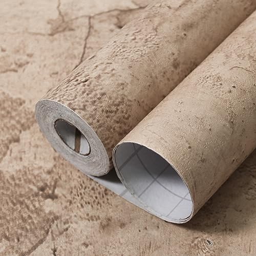 Beige Concrete Wallpaper 15.7in x 80in, Cement Contact Paper 3D Matte Textured, Concrete Wall Paper Peel and Stick Self-Adhesive Removable for Living Room Bedroom Bathroom Gym - color: Beige, size: 15.7" x 80"