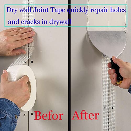 Drywall Joint Tape (4''x 115 Ft) Drywall Joint Self Adhesive Tape，Self-Adhesive Fiberglass Drywall Mesh Tape Heavy-Duty Self-Adhesive Fiberglass Wall Crack and Seam Patch.