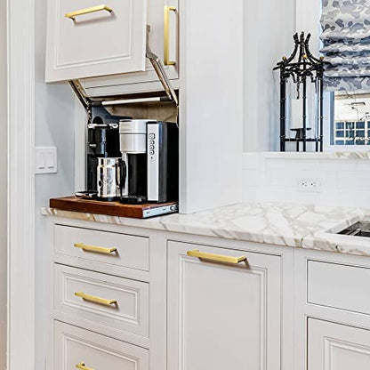 Goo-Ki 6 Pack Pure Brass Made Luxurious Cabinet Pulls,Matte,5 Inches Center to Center,Brushed Brass - color: Pure Brass, size: 5" Center to Center