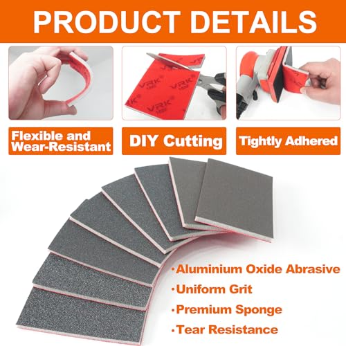 28 Pcs 240 Grit Sanding Sponge,Ultra Fine Sandpaper,Soft Foam Hand Sander Block Wet Dry Sanding Pads for Automobile Wood Furniture Metal Drywall Polishing - style: 240 Grit 28PCS