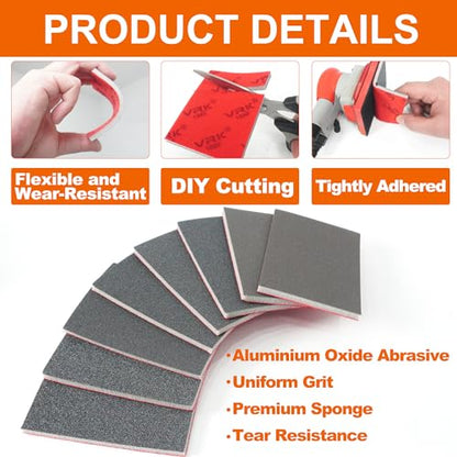 28 Pcs 3000 Grit Sanding Sponge,Ultra Fine Sandpaper,Soft Foam Hand Sander Block Wet Dry Sanding Pads for Automobile Wood Furniture Metal Drywall Polishing - style: 3000 Grit 28PCS