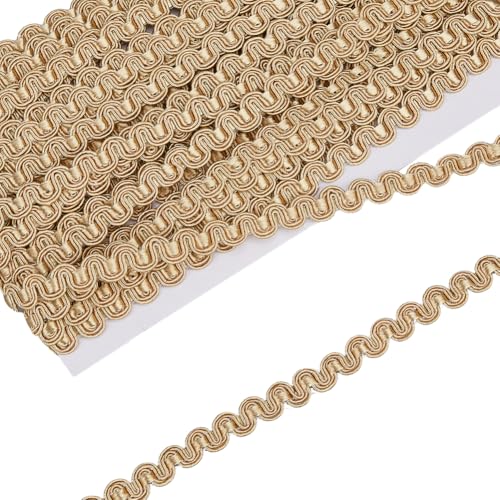 16.40 Yards Polyester Woven Fabric Trim Goldenrod Braid Gimp Trim Rustic Woven Braid Trim for DIY Crafts Curtain Sofa Costume Slipcover Upholstery Sewing Home Decor - color: Goldenrod