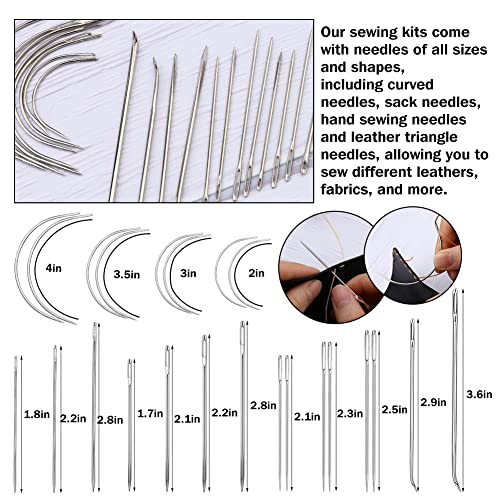 Yizzvb 46 Pcs Leather Stitching Sewing Kit, Leather Sewing Tools Kit - color: 46 Pcs