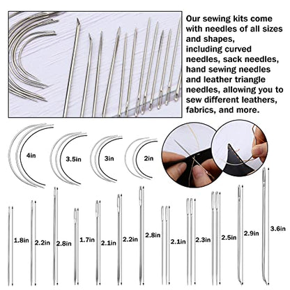 Yizzvb 46 Pcs Leather Stitching Sewing Kit, Leather Sewing Tools Kit - color: 46 Pcs