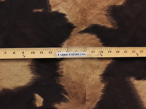 Suede Velvet Cow Print Fabric Udder Madness Upholstery 54" Wide Sold by The Yard (Big Cow Brown) - color: Big Cow Brown