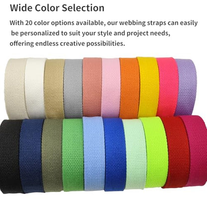1 inch Cotton Webbing 5 Yards, Soft & Sturdy for Bag Handles - color: Neon Green 5116