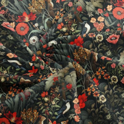 Feelyou Groovy Flower Fabric by The Yard 1 Yard(Length 36" x Width 62") - color: Auburn, size: 1 Yard