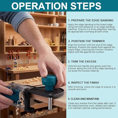 Hand End Trimmer Edge Banding Trimmer Manual Edge Banding Cutter Tool for Woodworking, Double Blade For PVC, ABS, Melamine, Veneer and Laminate for Furniture Production, Cabinet Assembly