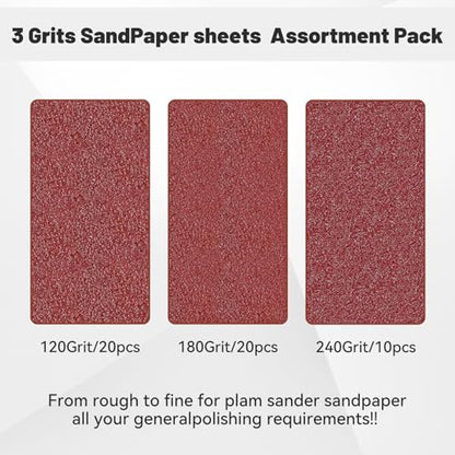 1/4 Sandpaper Sheet,4-1/2"*5-1/2" Assorted120-180-240,50PACK