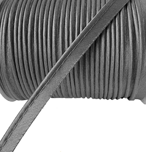 1/8 inch 3mm Cord-Edge Piping Satin Trim, Lip Cord Piping by the Yard, Trim for Clothing Pillows, Lamps, Draperies (Dark Grey, 30 Yards) - size: 30 yards, style: Dark Grey