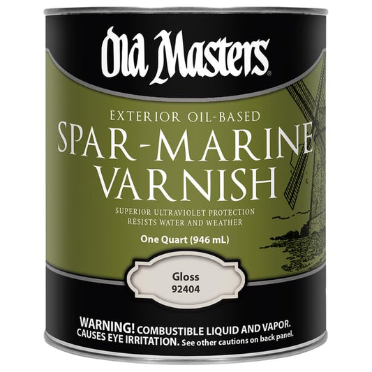 4-Pack of 1 qt Old Masters 92404 Clear Spar-Marine Varnish Oil-Based Exterior Coating, Gloss
