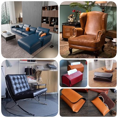 Vinyl Faux Leather Upholstery Fabric,Marine Vinyl Faux Leather Sheets,Durable,Replacement Renovate for Upholstery Muscle Car,Furniture, Sofa.(Brown,1 Yard) - color: Brown