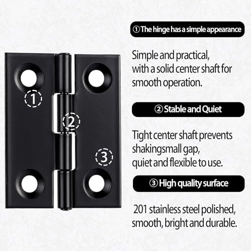 6 Pcs Small Hinges for Cabinet Doors Black Hinges Butt Cabinet Hinge