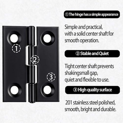 6 Pcs Small Hinges for Cabinet Doors Black Hinges Butt Cabinet Hinge