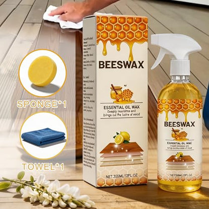 Beeswax Wood Polish Spray,Beeswax Floor Spray,Beeswaxs Floor Polish,Beeswaxs Floor Restorer,Multi-Purpose Furniture Polish,Wood Cleaner Repairing and Care,Restores Shine & Removes Scratches(355ml)