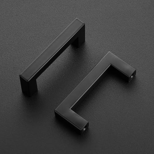Ravinte Matte Black Square Pulls Cabinet Handles,3 Inch,30 Pack - color: Matte Black, size: 3 Inch Hole Center
