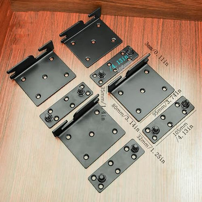 Bed Rail Brackets Bed Frame Hardware Black - color: Black, size: Large