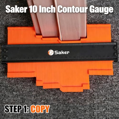 Saker Contour Gauge Profile Tool with Adjustable Lock 10 Inch Orange - style: 10 INCH