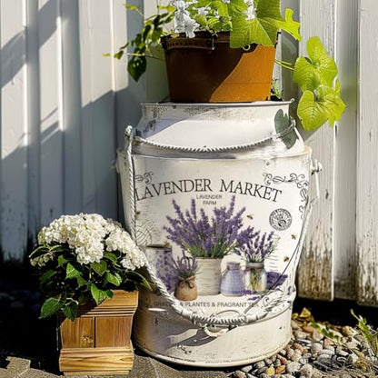 OLYCRAFT 3pcs/Set Lavender Bee Rub on Transfers for Furniture and Crafts 6x12 Inch Lavender Market Furniture Decals Purple Flower Transfer Stickers Rub on Decals for Wood Furnitures Home Decor - style: Lavender