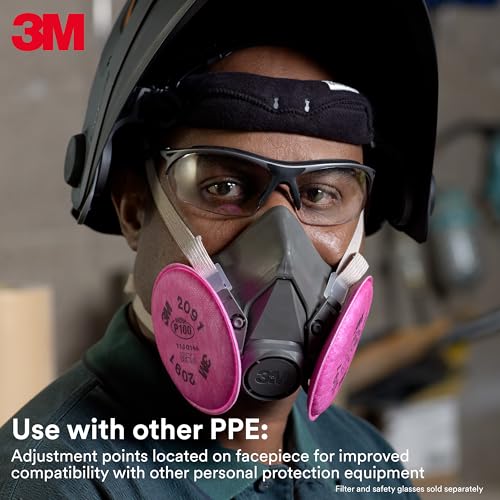 3M Half Facepiece Reusable Respirator 6300, NIOSH, Large - style: Large