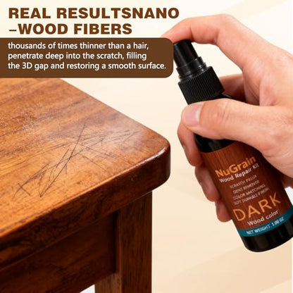 NuGrain Wood Repair Kit, Professional Wood Floor Scratch Repair,Easy-Fix Wood Furniture Repair- Restores Wood Scratch, Covers Nicks, Hides Minor Defects, Restore a Finish for Wood