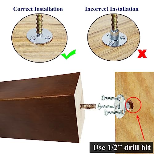 6 inch Sofa Legs Wood Furniture Legs Pack of 4 Pyramid Couch Legs Mid-Century Modern Brown Replacement Legs for Chair Recliner - size: 6 inch (4pcs) Standard (With hanger bolt)