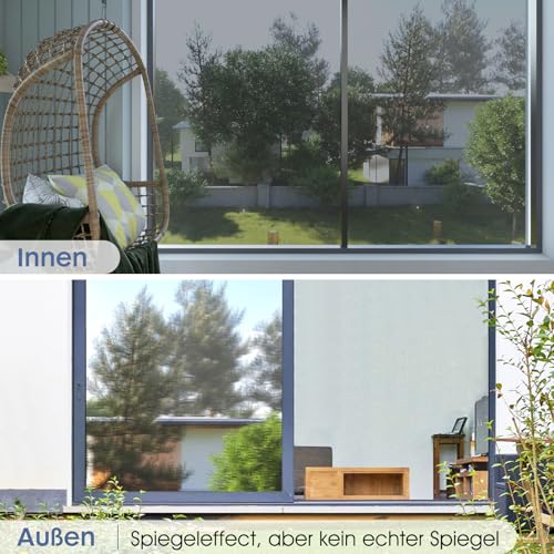 rabbitgoo Window Privacy Film One Way, 17.5" x 157.4", Silver - color: Silver, size: 17.5" x 157.4"