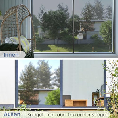 rabbitgoo Window Privacy Film One Way, 17.5" x 157.4", Silver - color: Silver, size: 17.5" x 157.4"
