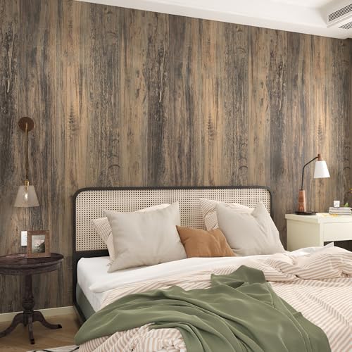 Distressed Wood Wallpaper Peel Stick 24inch Wide Wood Grain Contact Paper