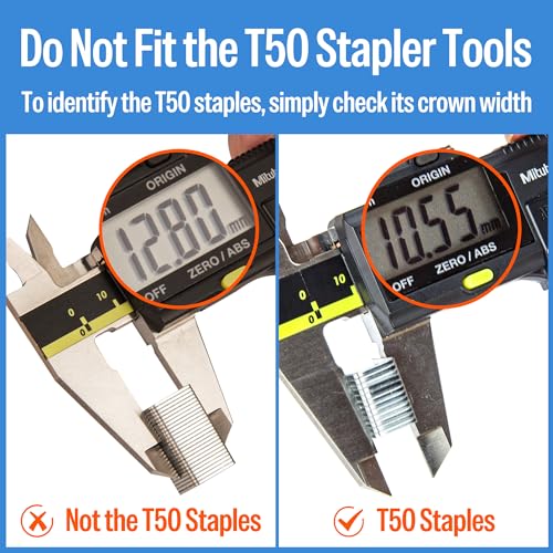 meite 21GA Galvanized Upholstery Staples, 1/2" Crown, 5/16" Leg, 10 Boxes - size: 5/16" (8 mm), style: 1 Case (10 Boxes)