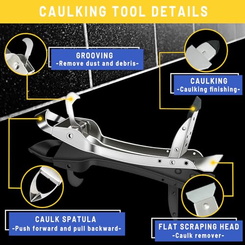 Silicone Caulking Tool Kit Stainless Steel Grout Removal Tool 4 in 1