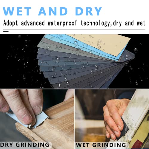 Ultra Fine Water Sandpaper.120 to 5000,7000,8000,10000 Assorted Grit-17pcs - size: 17PCS