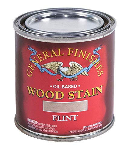 General Finishes Oil Based Penetrating Wood Stain, 1/2 Pint, Flint - color: Flint, size: 1 Half-Pint
